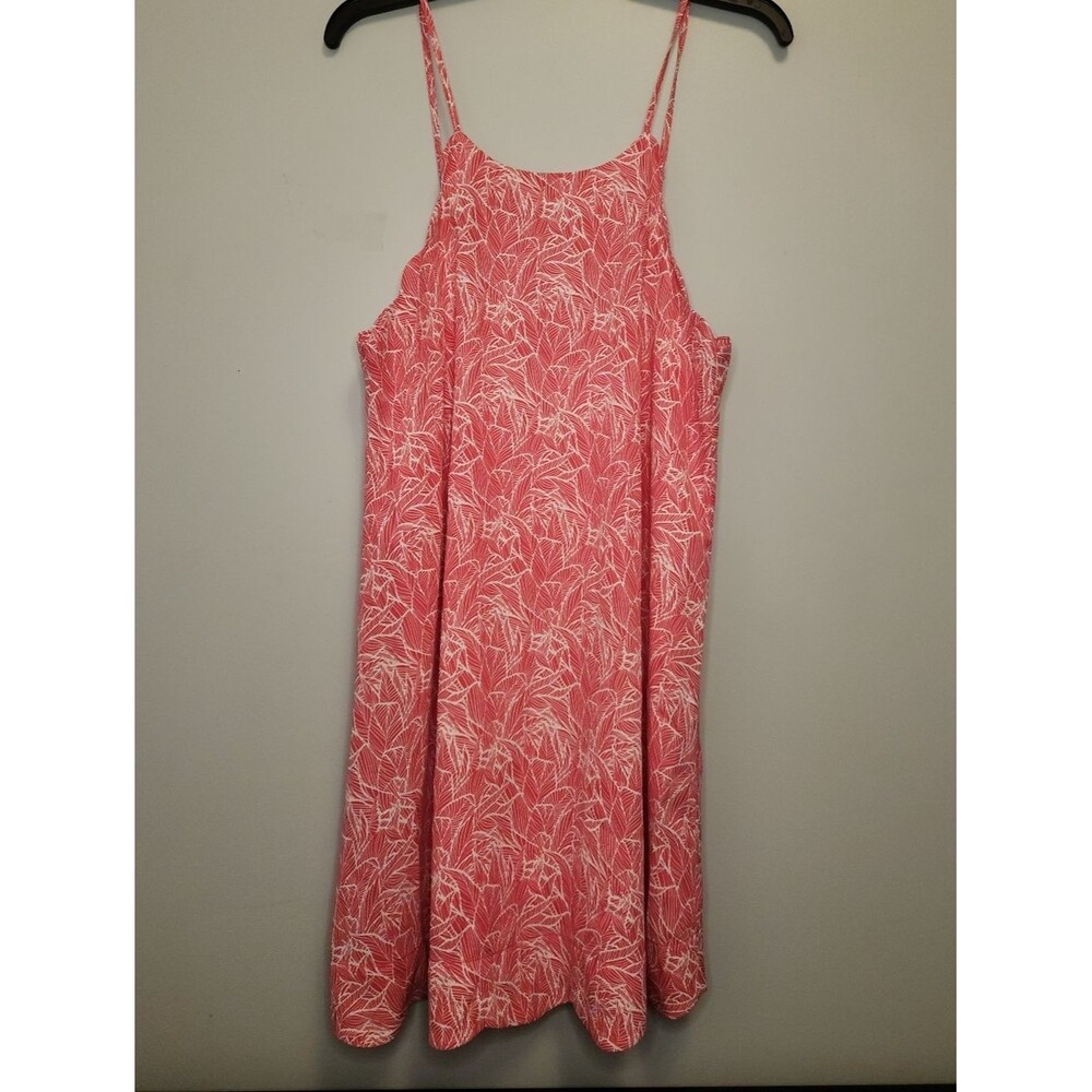 Lauren James Pink Printed Spaghetti Strap Sundress W/ Scalloped Hem. Size Medium